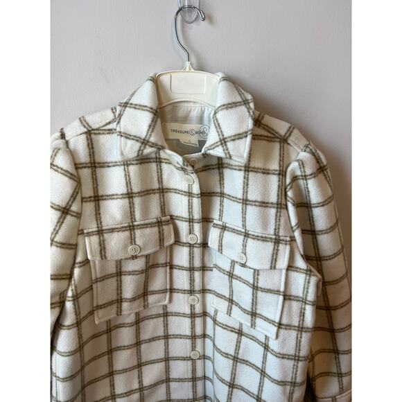 Treasure & Bond NWT Plaid Flannel Jacket Shacket Women's Size Small - Picture 4 of 15